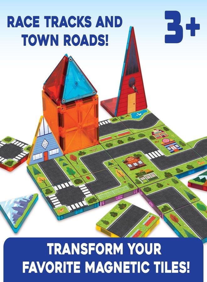 مايندوير قوالب MindWare Flip Formers: Roads - حوّل بلاطات البناء المغناطيسية الموجودة لديك باستخدام هذه الأغطية المصنوعة من رقائق معدنية. - Image 2